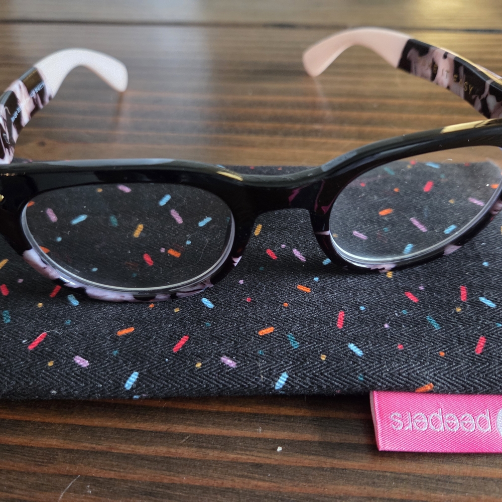 Peepers Black and Pink Women's Glasses 1.5
